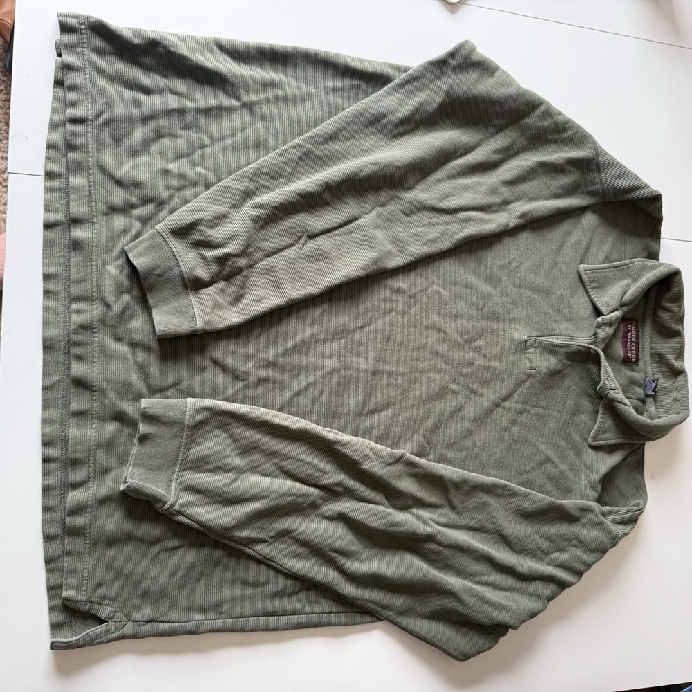 Timber Creek‎ by Wrangler Men's Hunter Green Ribbed 1/4 Zip button Shirt Size XL